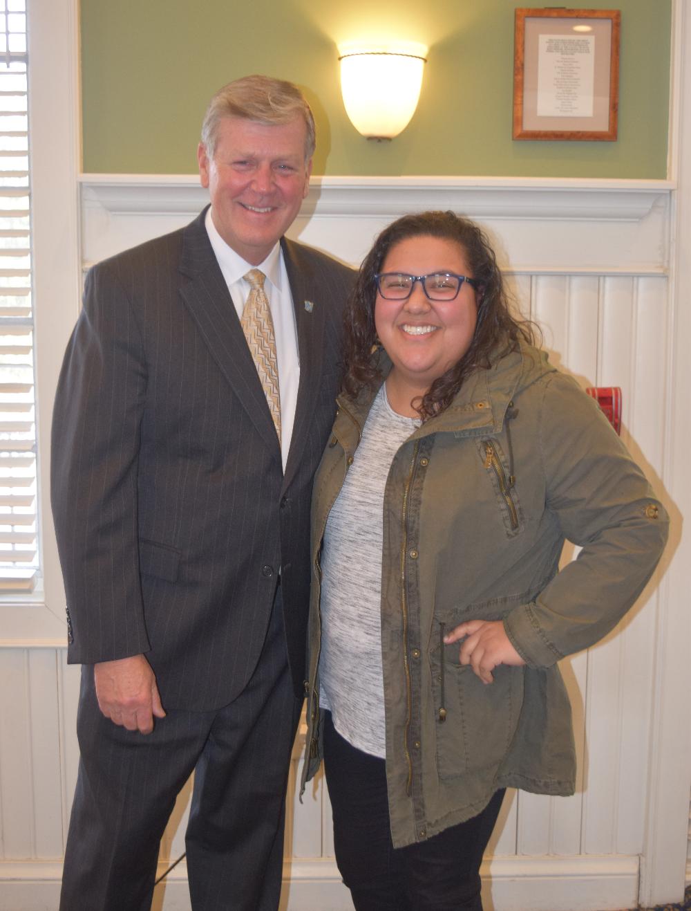 President T.Haas and TPSSS Student Victoria